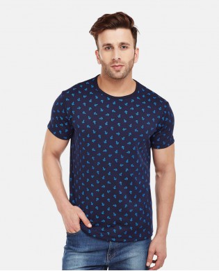 Siyah Desenli Erkek Tshirt